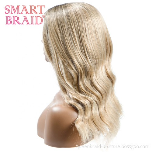 Good Fiber Hair Swiss Light Brown Synthetic Wigs Synthetic Wig Body Wave Heat Resistant Ombre Cheap Woman Wig
